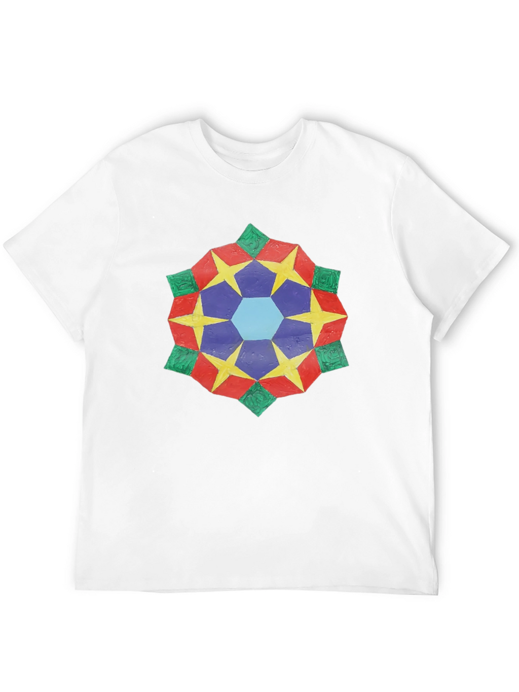Geometric Star Mandala Black T-Shirt