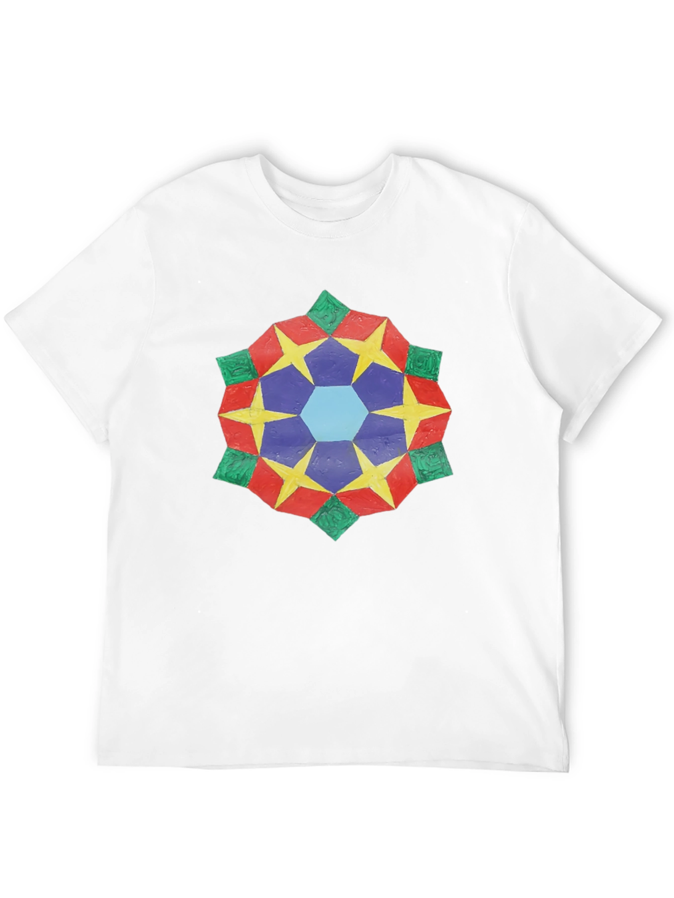 Geometric Star Mandala Black T-Shirt