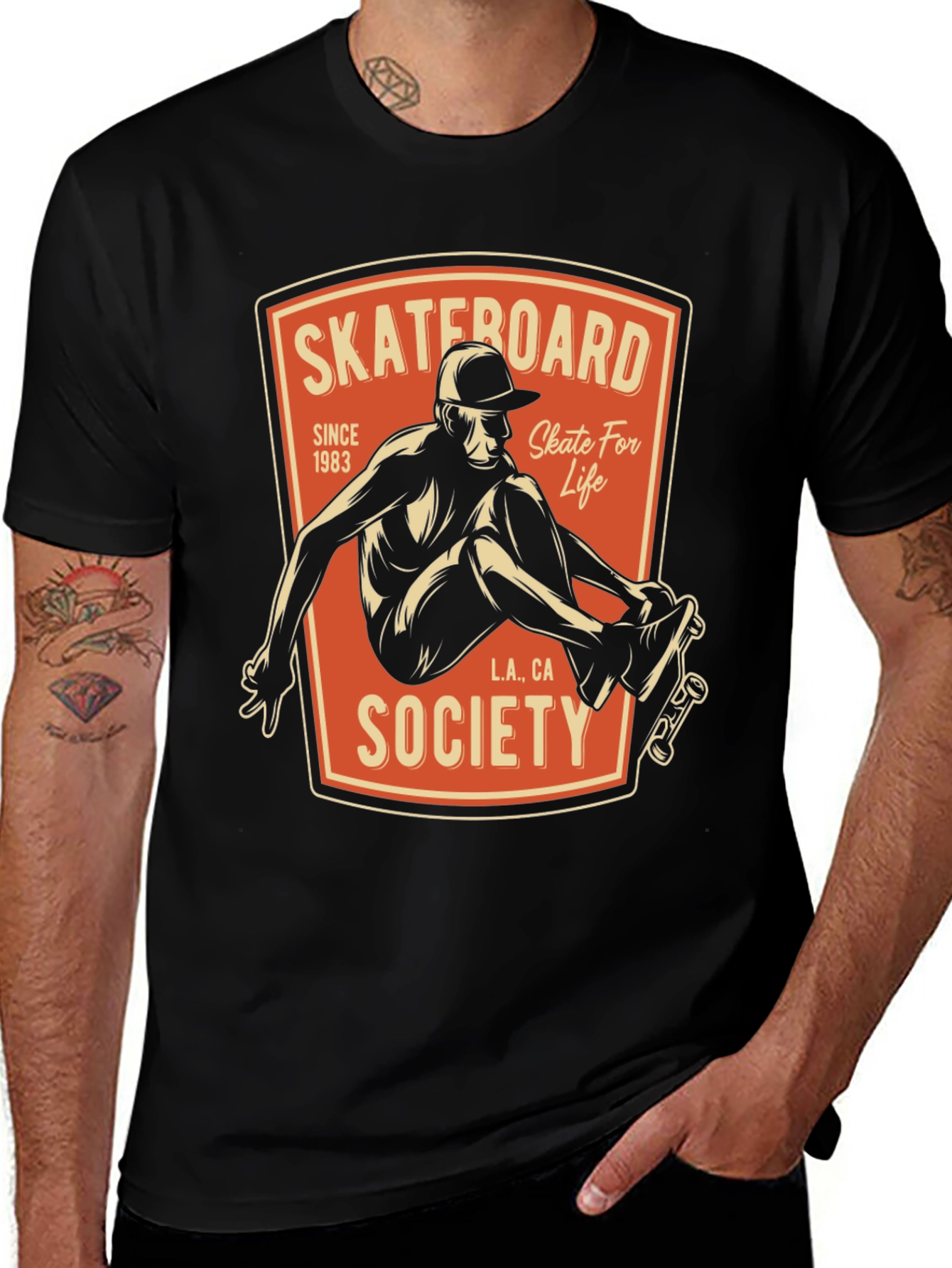 Skateboard Society T-Shirt - Skate For Life Graphic Tee
