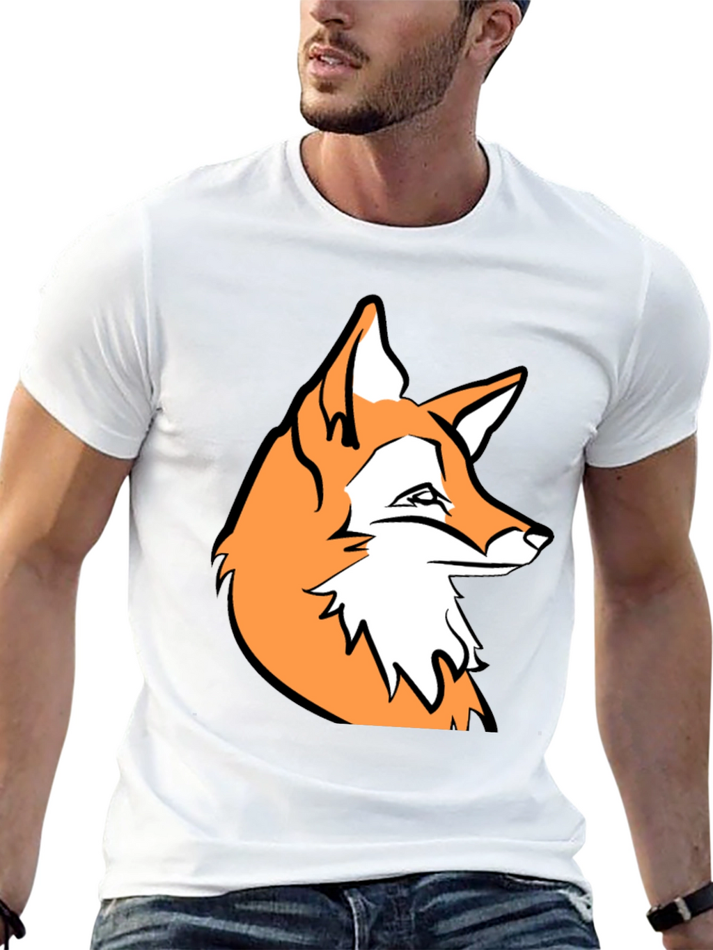 Fox Graphic Black T-Shirt - Stylish Casual Wear