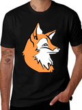 Fox Graphic Black T-Shirt - Stylish Casual Wear