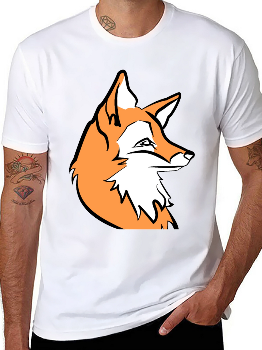 Fox Graphic Black T-Shirt - Stylish Casual Wear