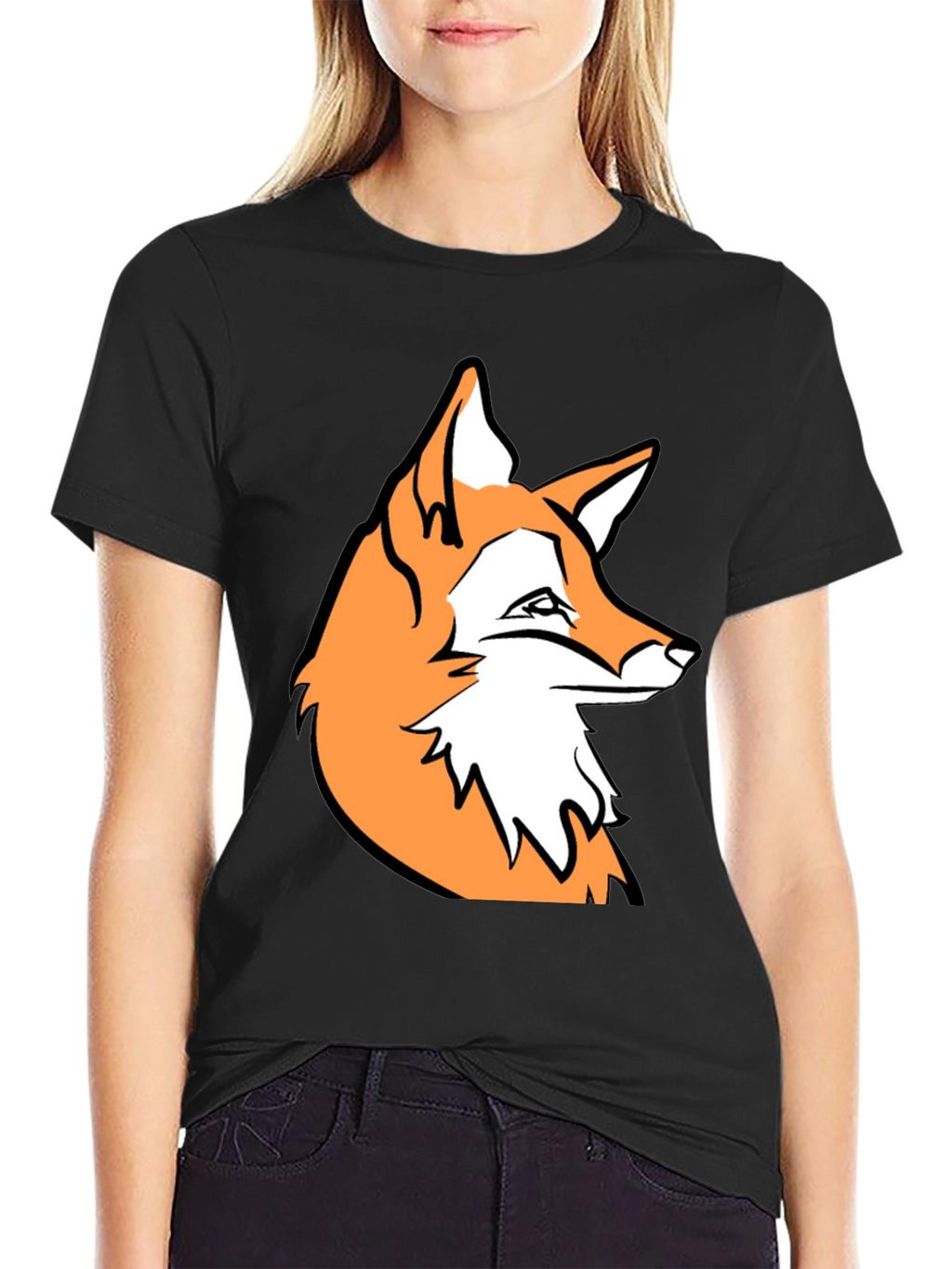 Fox Graphic Black T-Shirt - Stylish Casual Wear