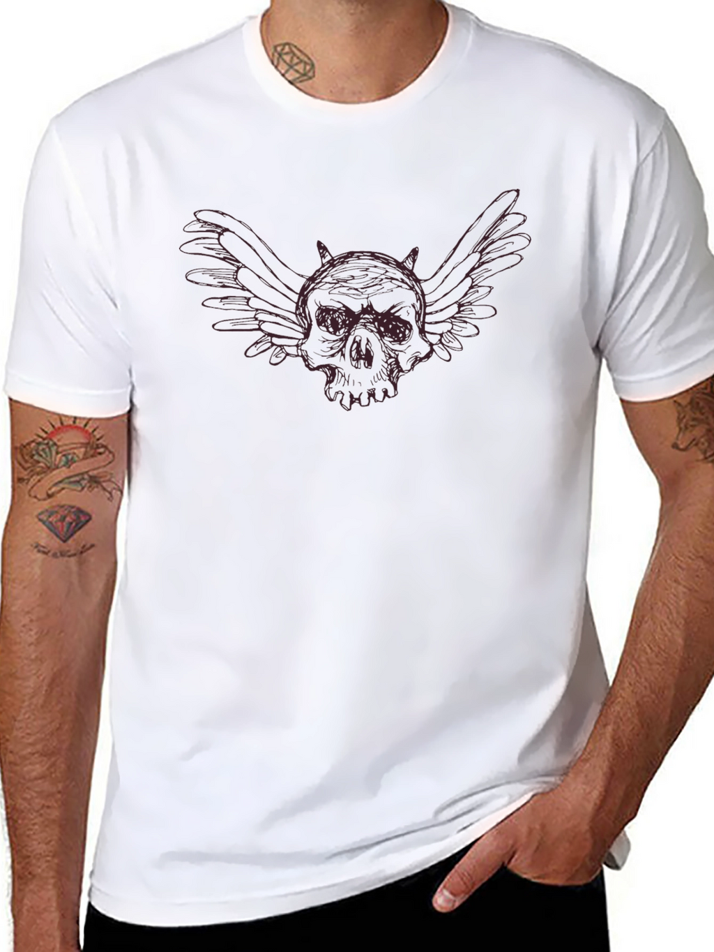Skull Winged T-Shirt - Dark Aesthetic Tee