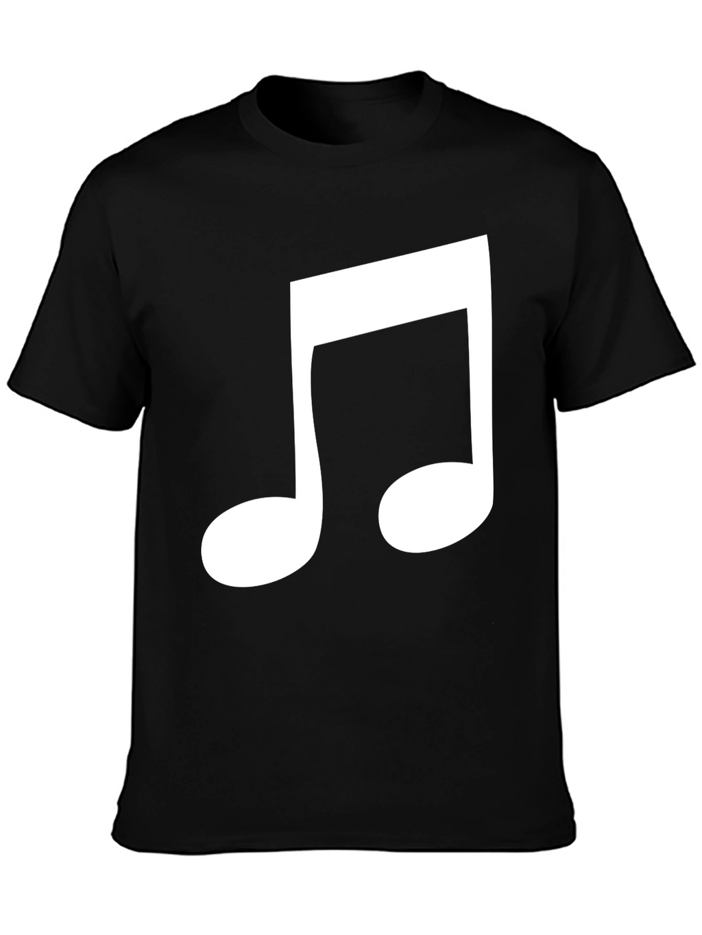 Musical Note Graphic Tee - Black Cotton Comfort