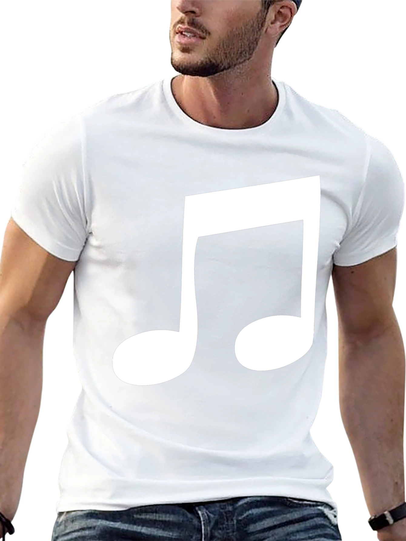 Musical Note Graphic Tee - Black Cotton Comfort