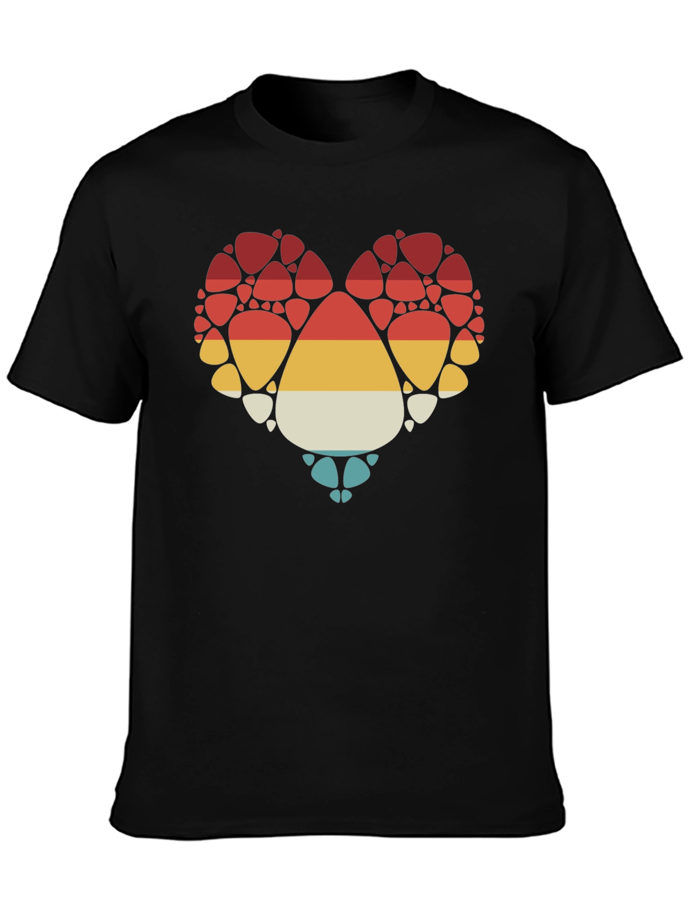 Retro Heart Paw Print T-Shirt - Stylish Pet Lover Tee