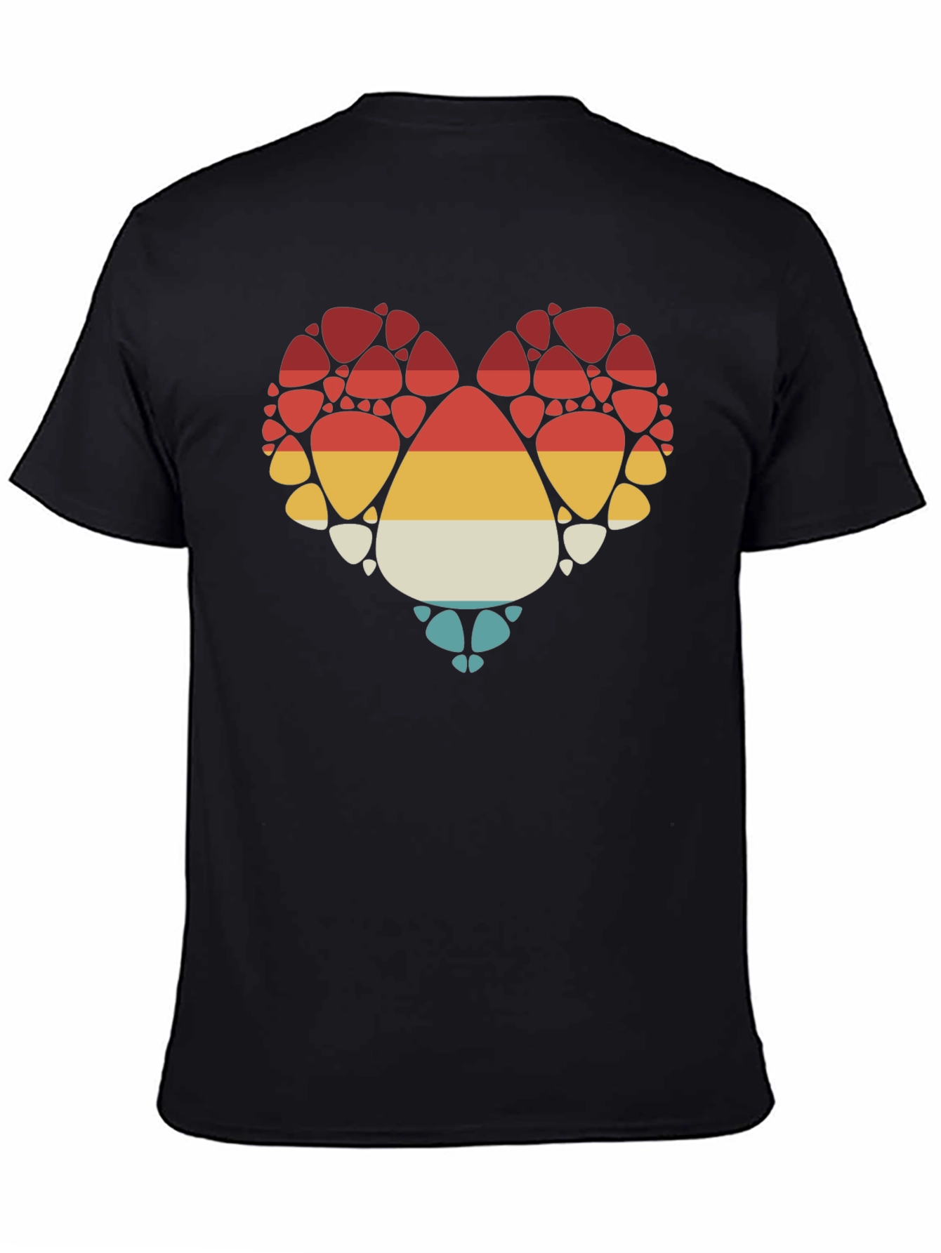 Retro Heart Paw Print T-Shirt - Stylish Pet Lover Tee