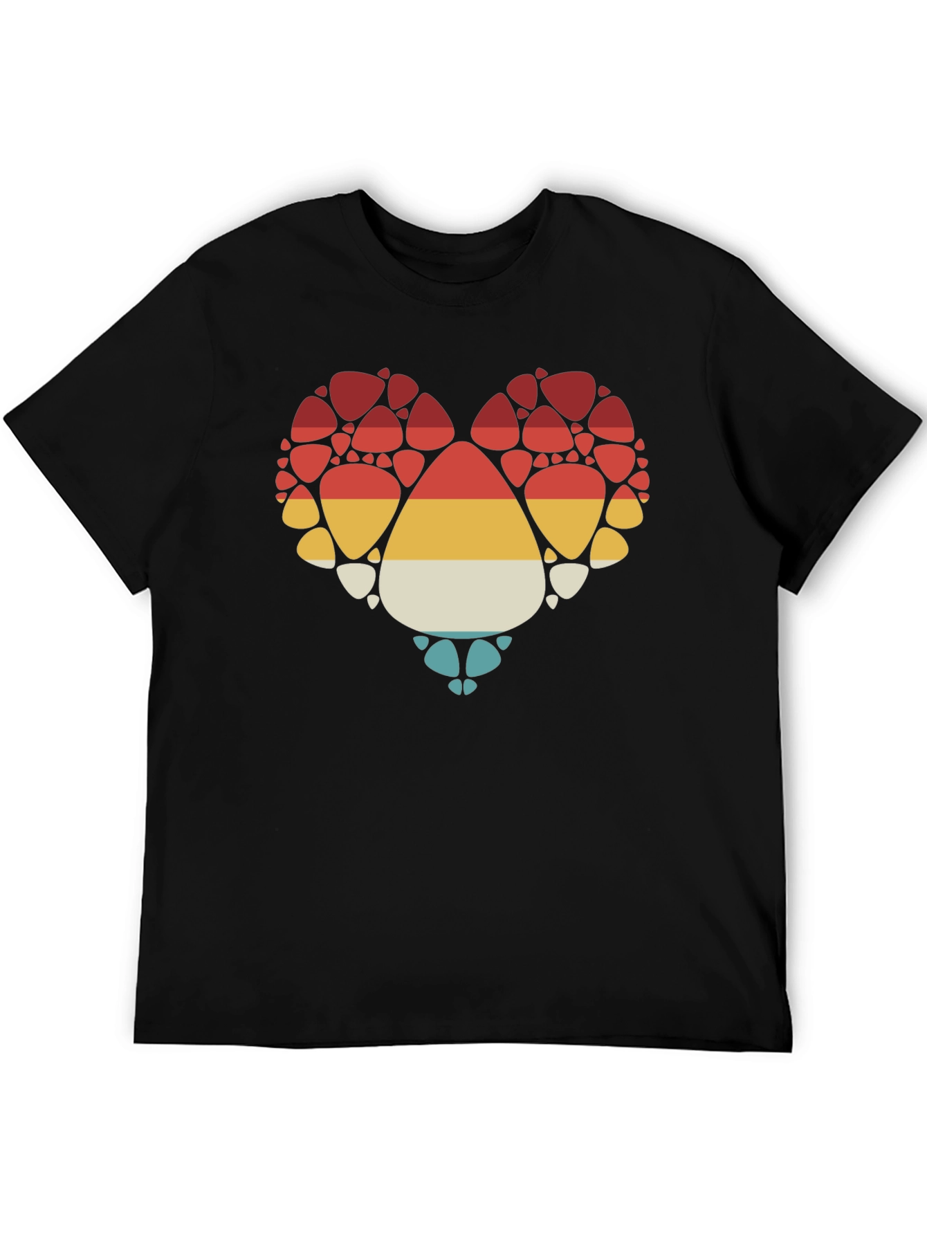 Retro Heart Paw Print T-Shirt - Stylish Pet Lover Tee
