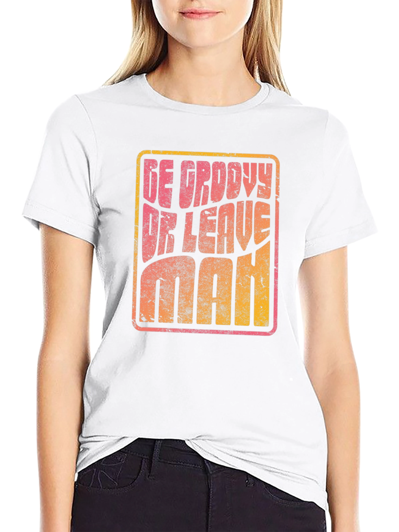 Be Groovy Or Leave Man Retro Graphic T-Shirt