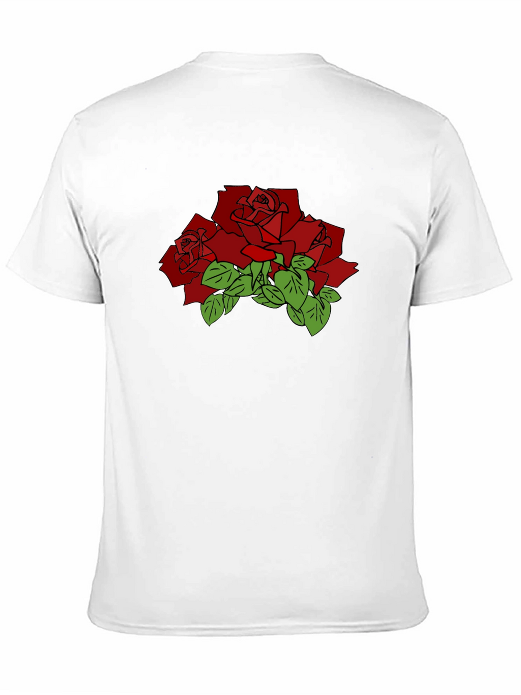 Black T-Shirt with Red Rose Graphic