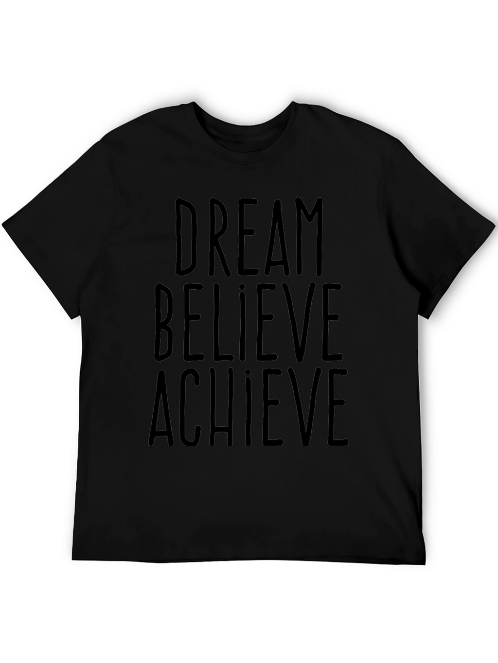 Dream Believe Achieve Black Graphic Tee