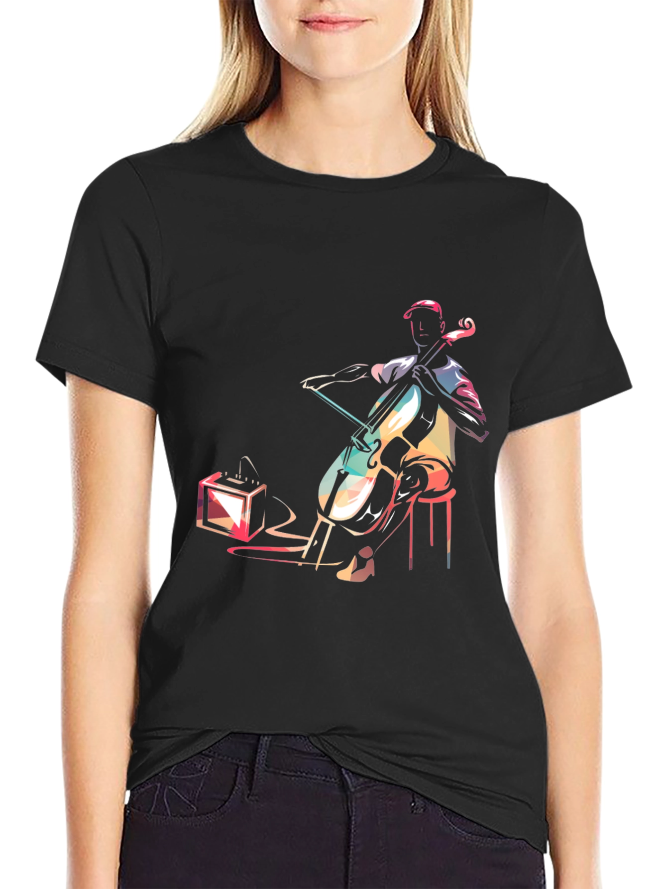 Musician Graphic Tee - Cello Player Design