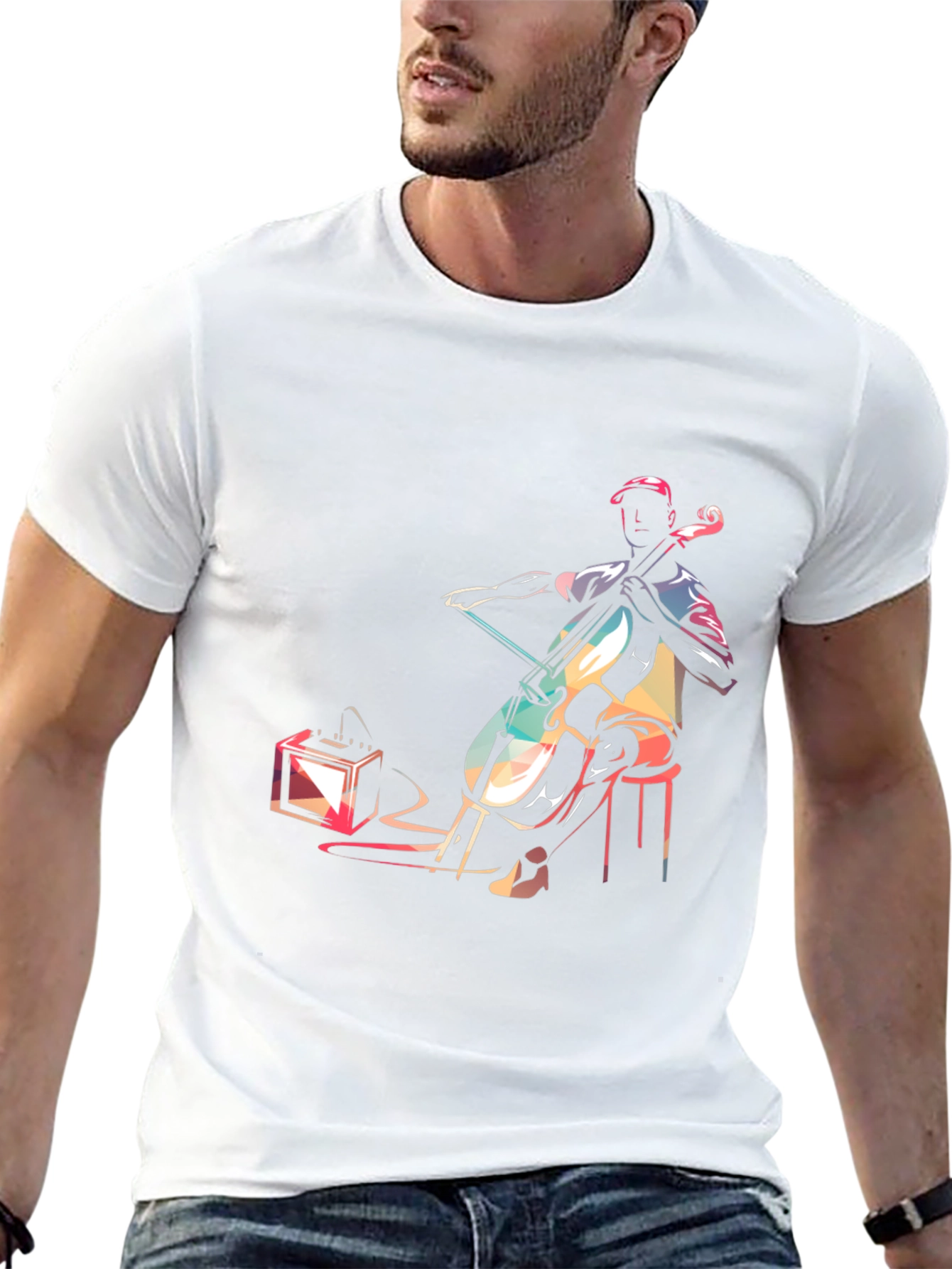 Musician Graphic Tee - Cello Player Design