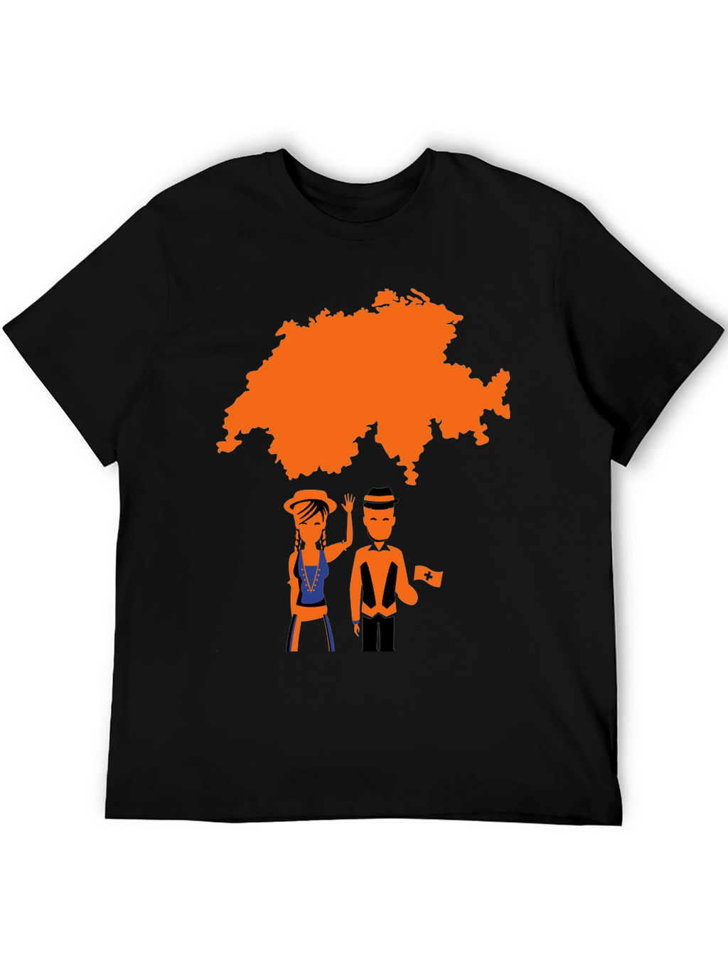 Swiss Map Graphic Tee - Black T-Shirt