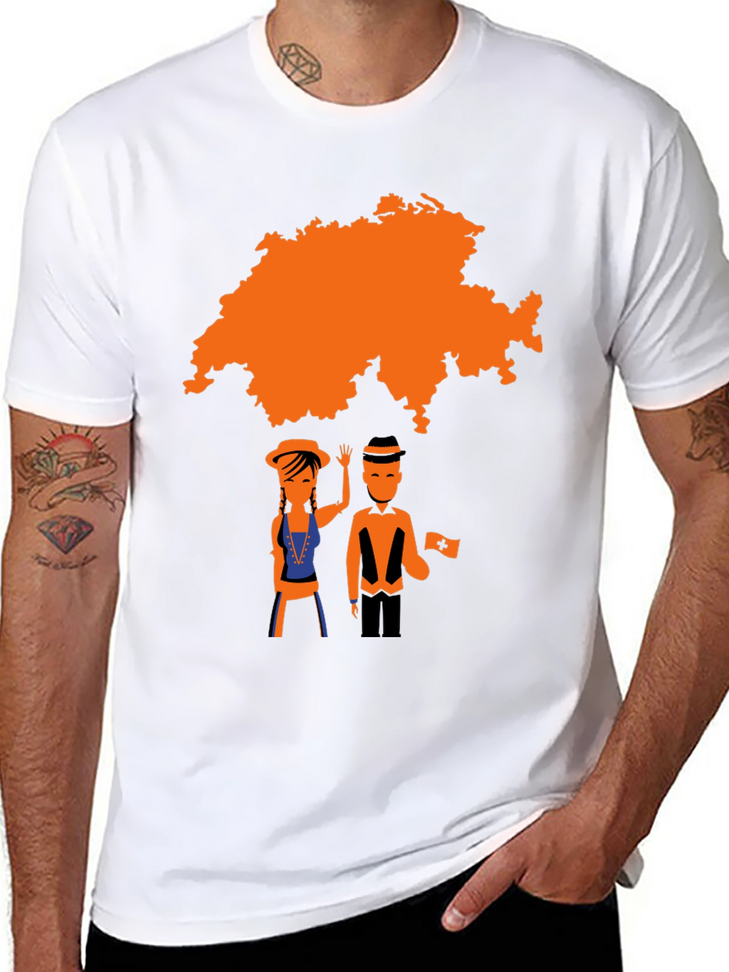 Swiss Map Graphic Tee - Black T-Shirt