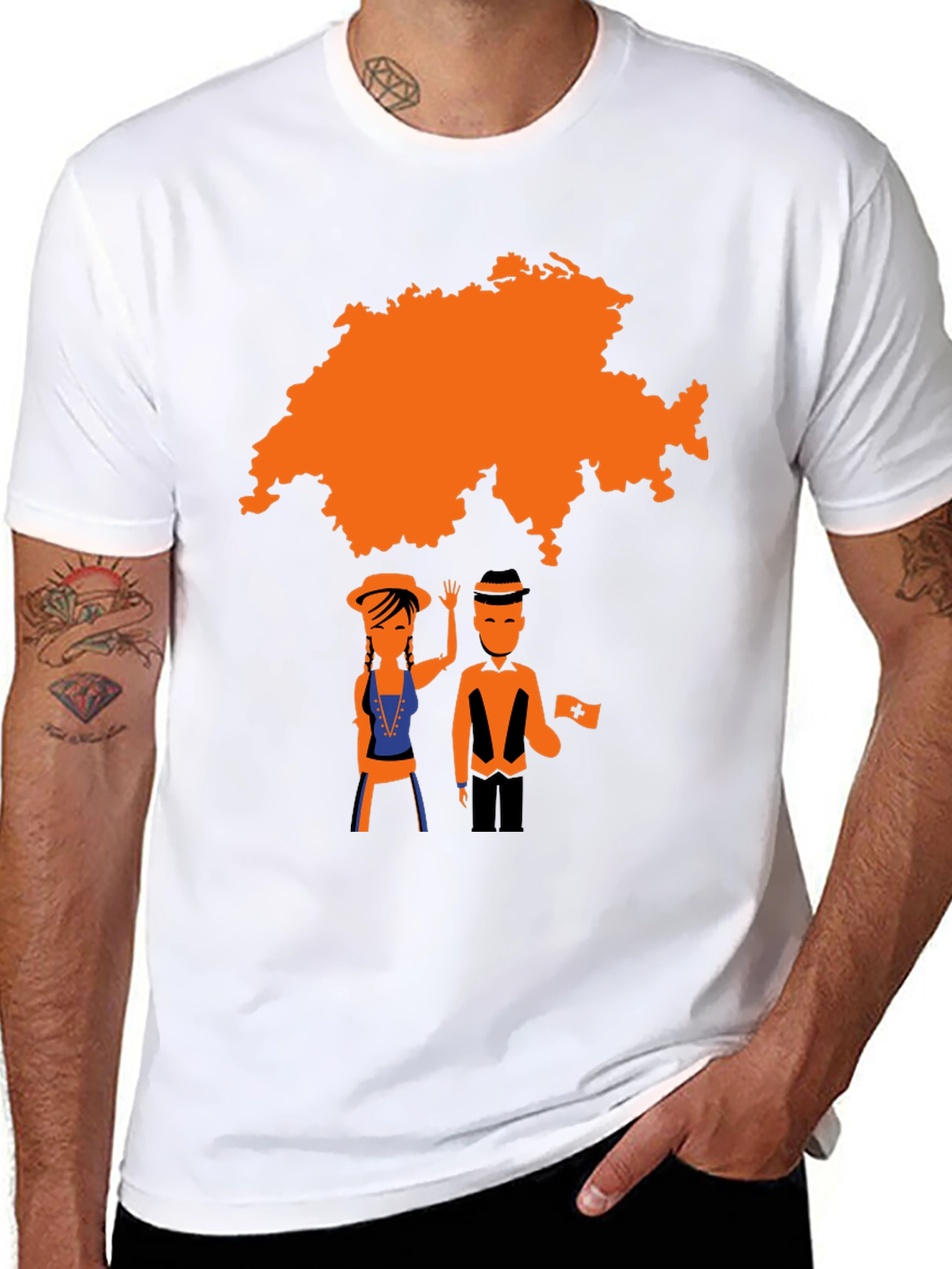 Swiss Map Graphic Tee - Black T-Shirt
