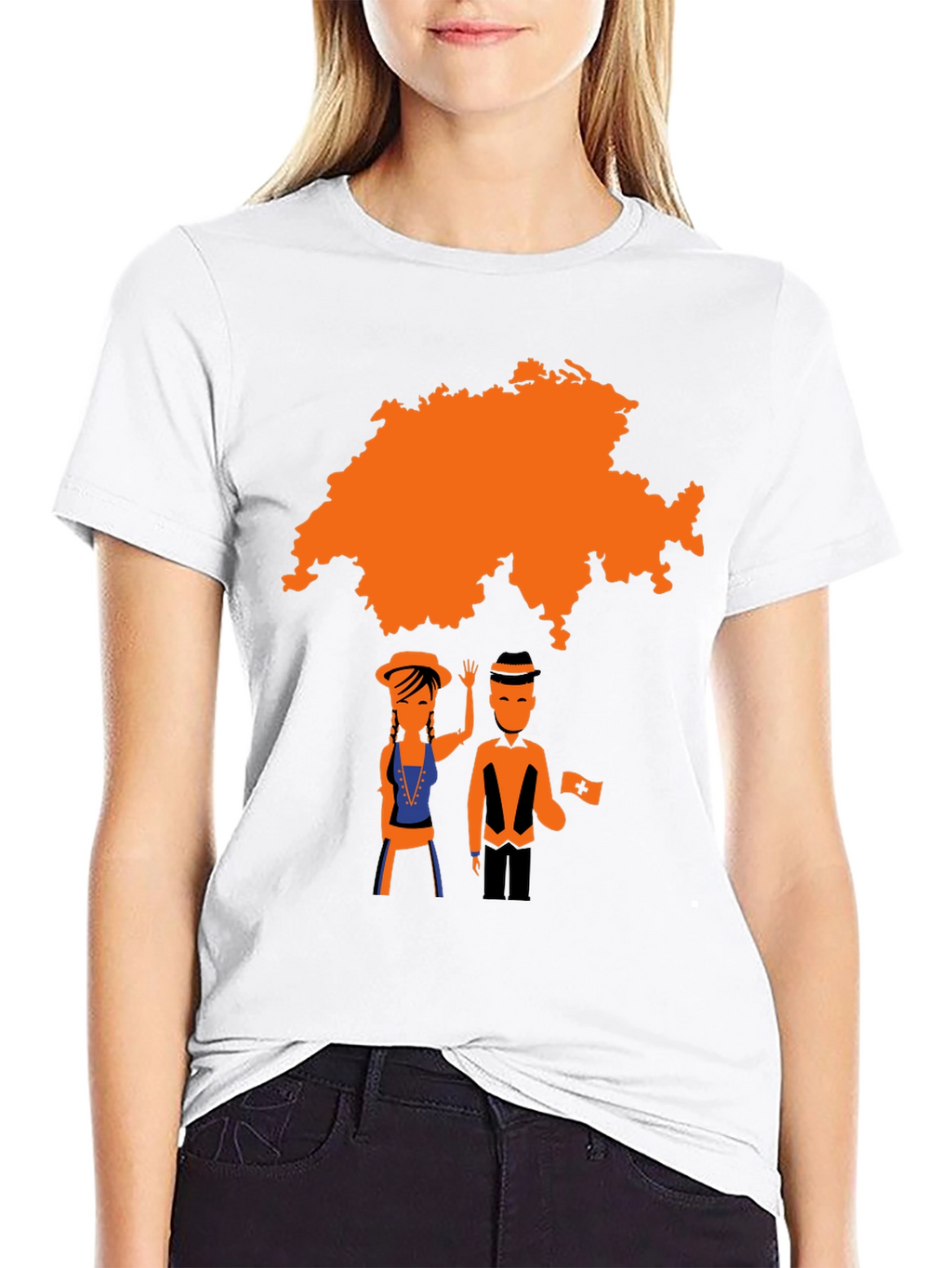 Swiss Map Graphic Tee - Black T-Shirt