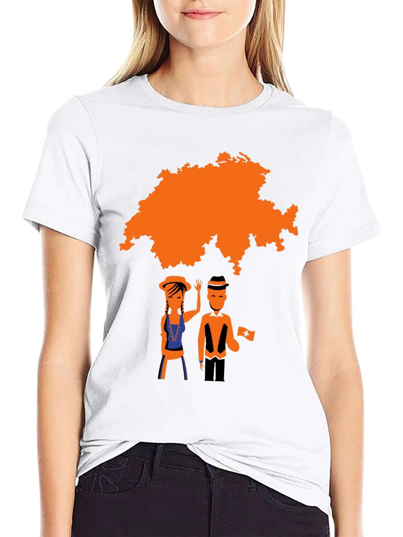 Swiss Map Graphic Tee - Black T-Shirt
