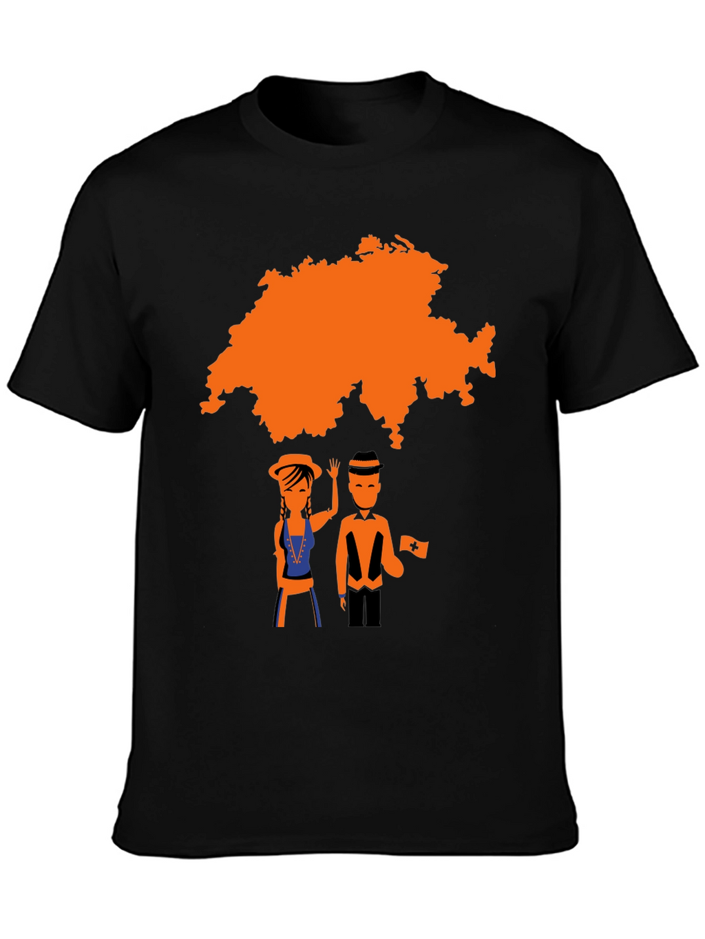 Swiss Map Graphic Tee - Black T-Shirt