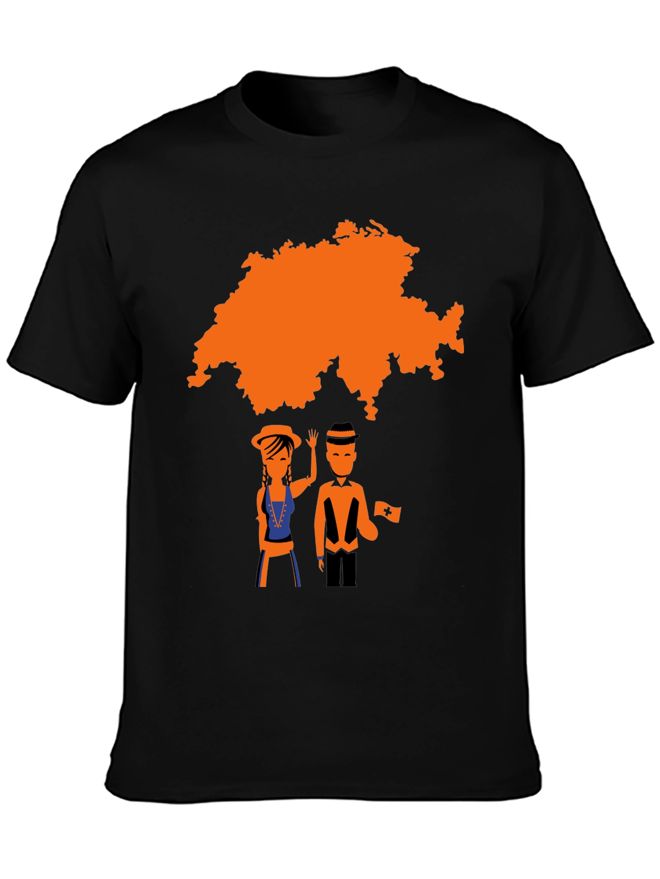 Swiss Map Graphic Tee - Black T-Shirt