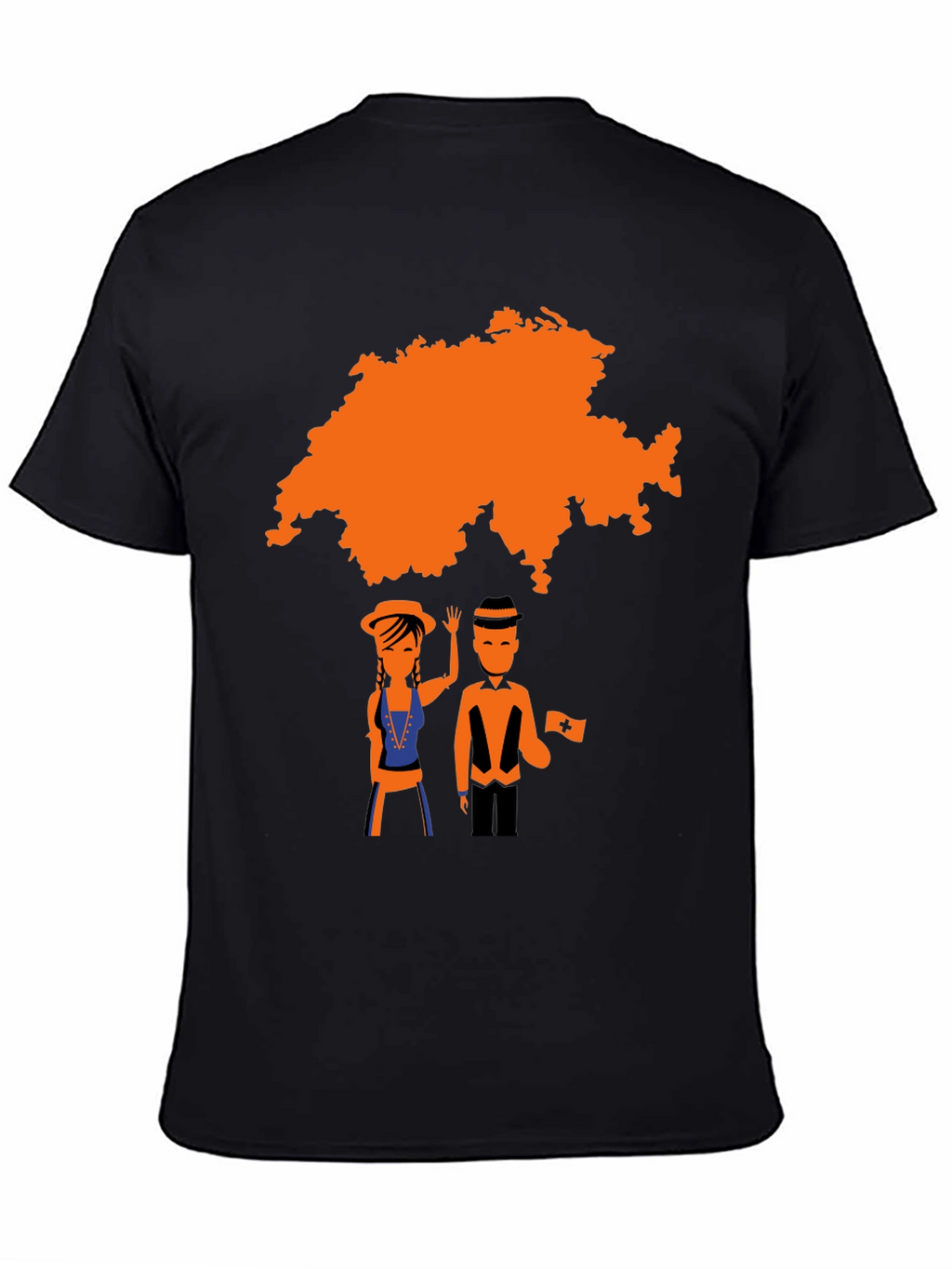 Swiss Map Graphic Tee - Black T-Shirt