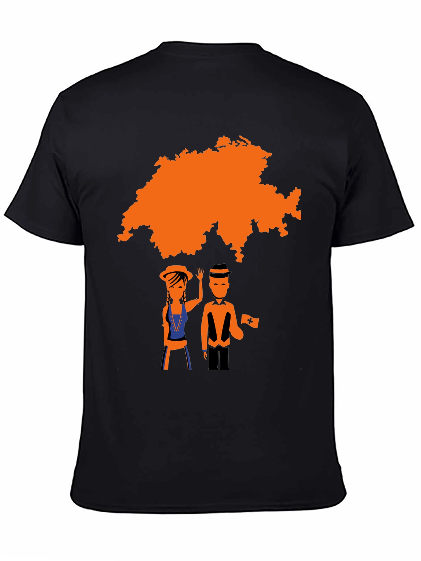 Swiss Map Graphic Tee - Black T-Shirt