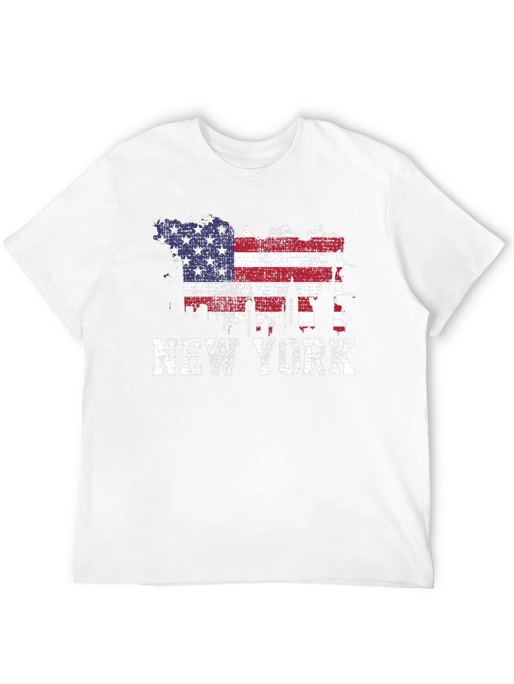 New York Skyline USA Flag Graphic T-Shirt