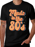 Retro Made in the 80s Black Graphic T-Shirt
