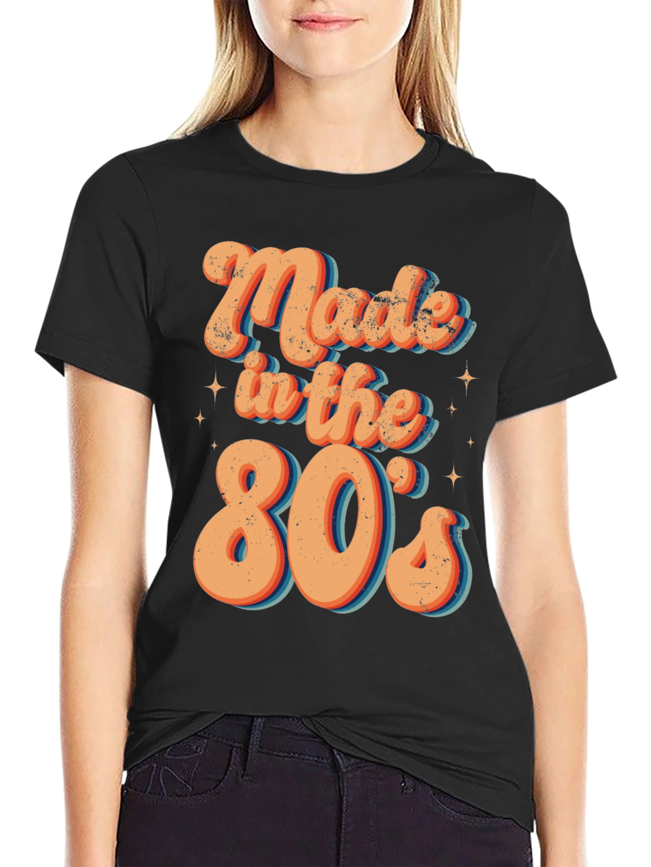 Retro Made in the 80s Black Graphic T-Shirt