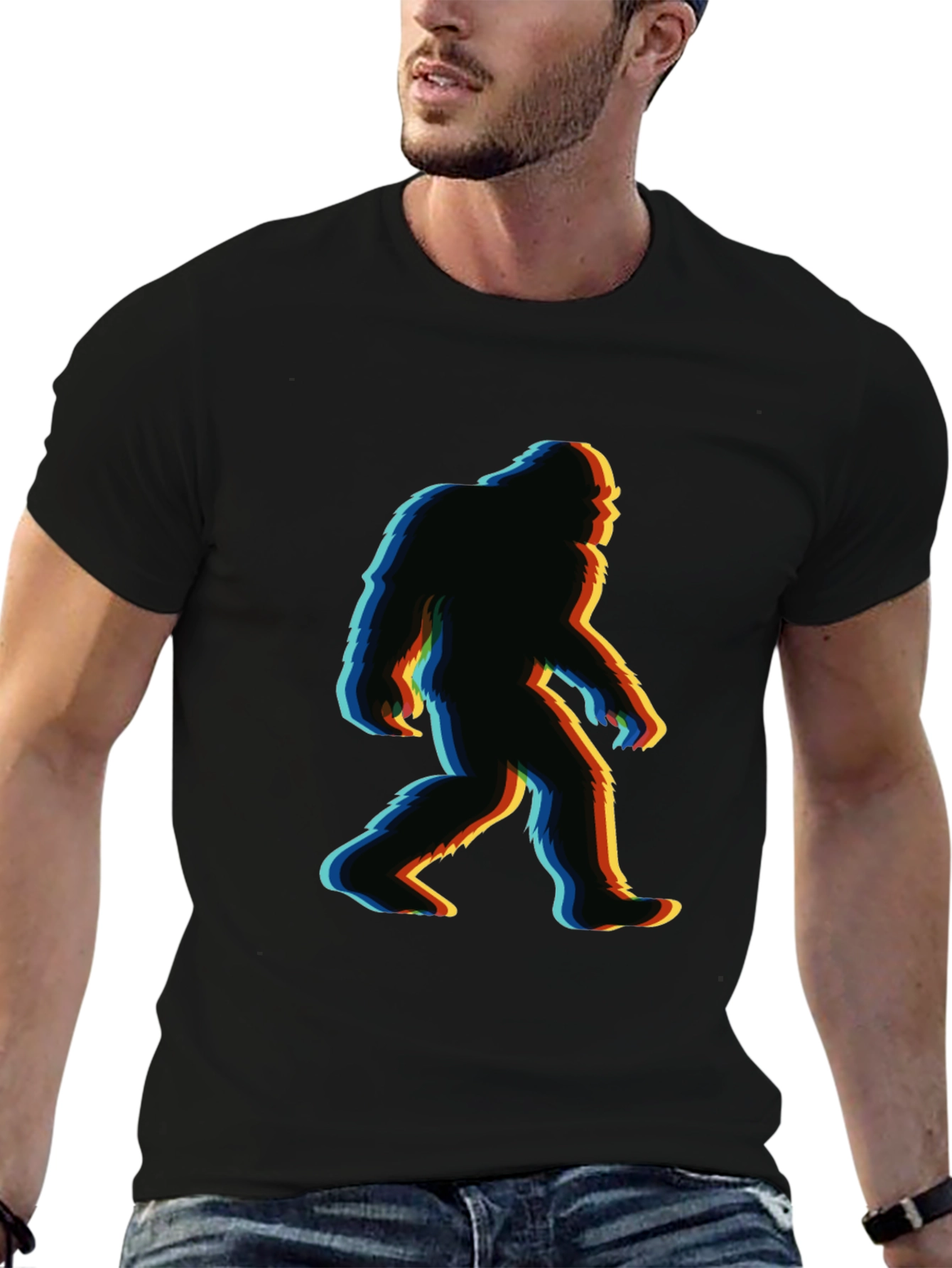 Bigfoot Glitch T-Shirt - Retro Sasquatch Tee
