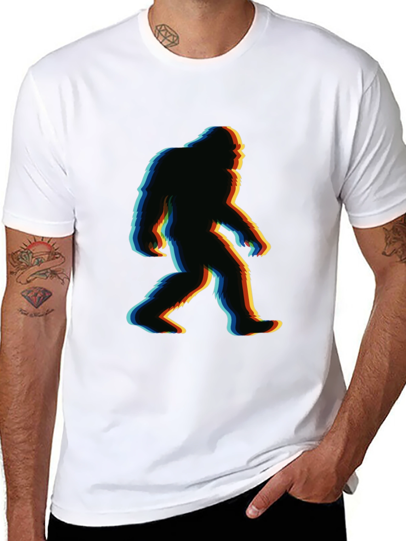 Bigfoot Glitch T-Shirt - Retro Sasquatch Tee