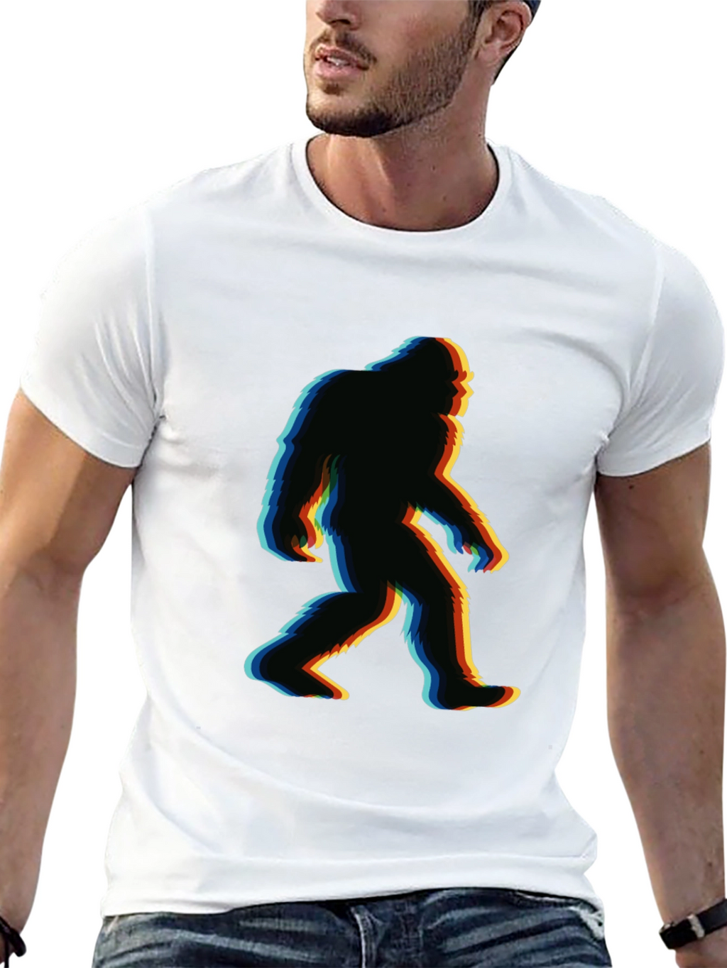Bigfoot Glitch T-Shirt - Retro Sasquatch Tee