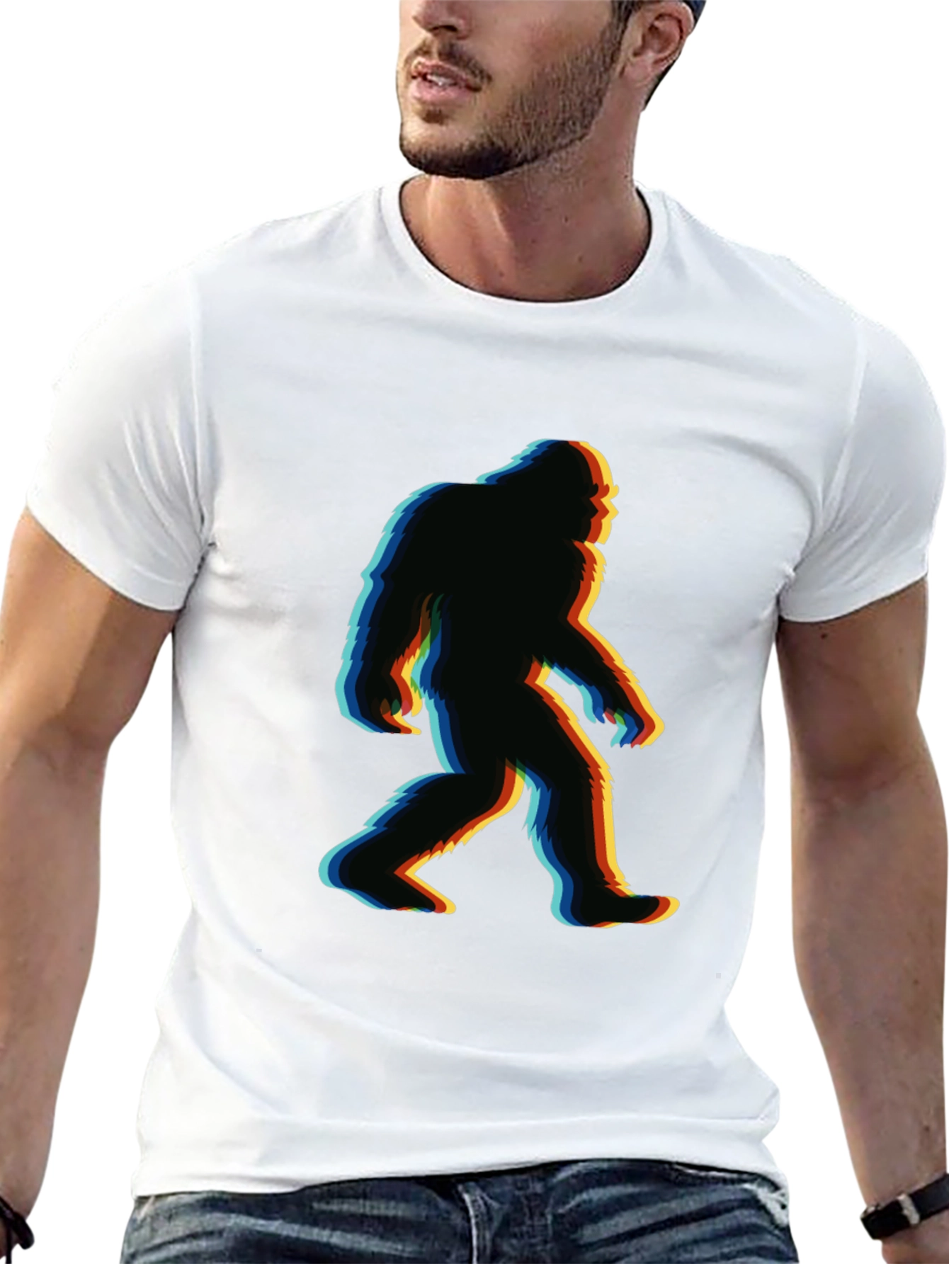 Bigfoot Glitch T-Shirt - Retro Sasquatch Tee