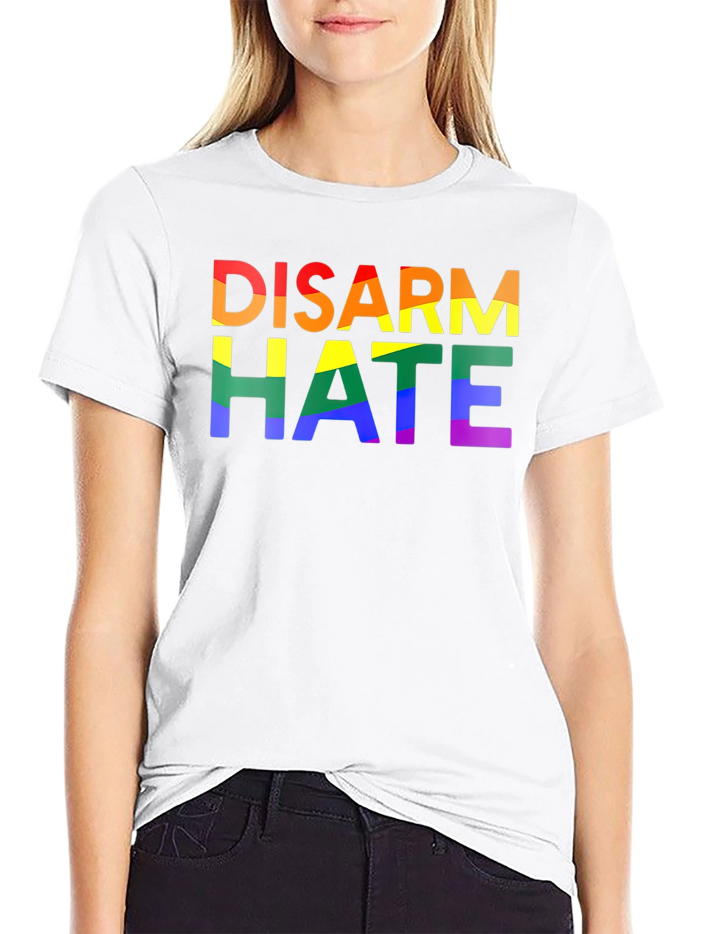 Disarm Hate Rainbow Pride Graphic Tee