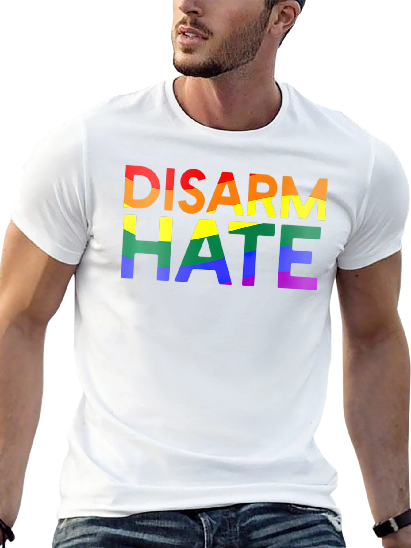 Disarm Hate Rainbow Pride Graphic Tee