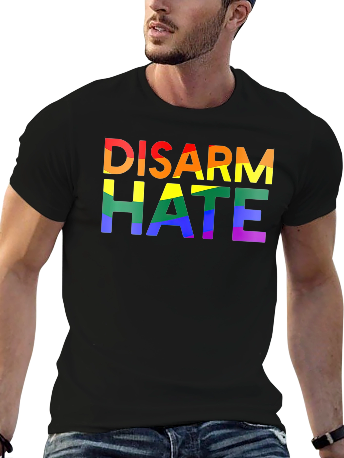 Disarm Hate Rainbow Pride Graphic Tee