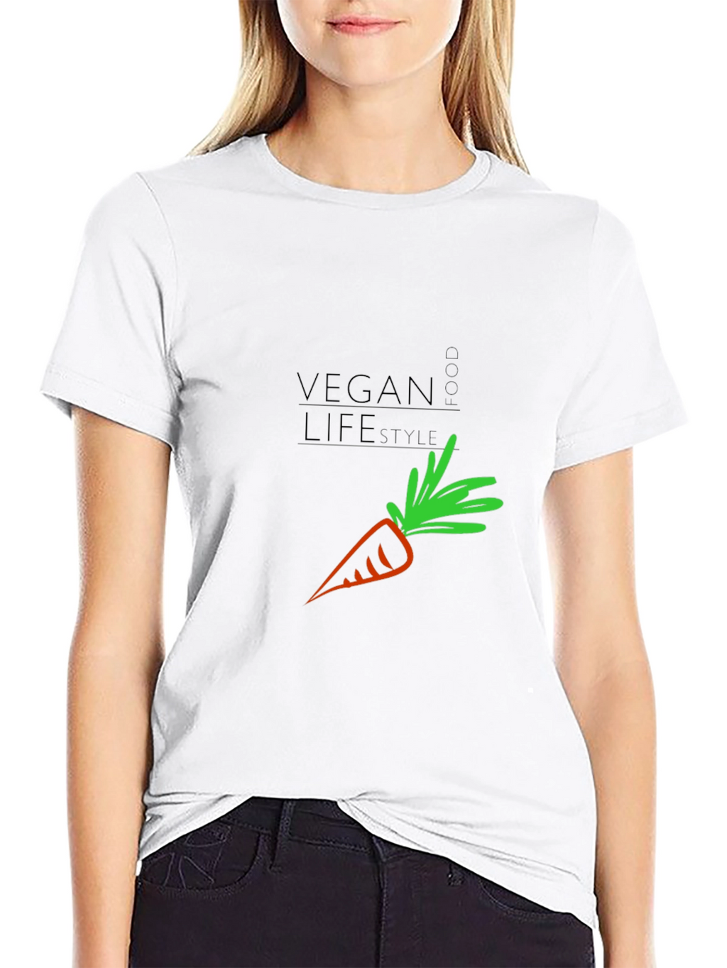 Vegan Lifestyle T-Shirt - Carrot Graphic Print