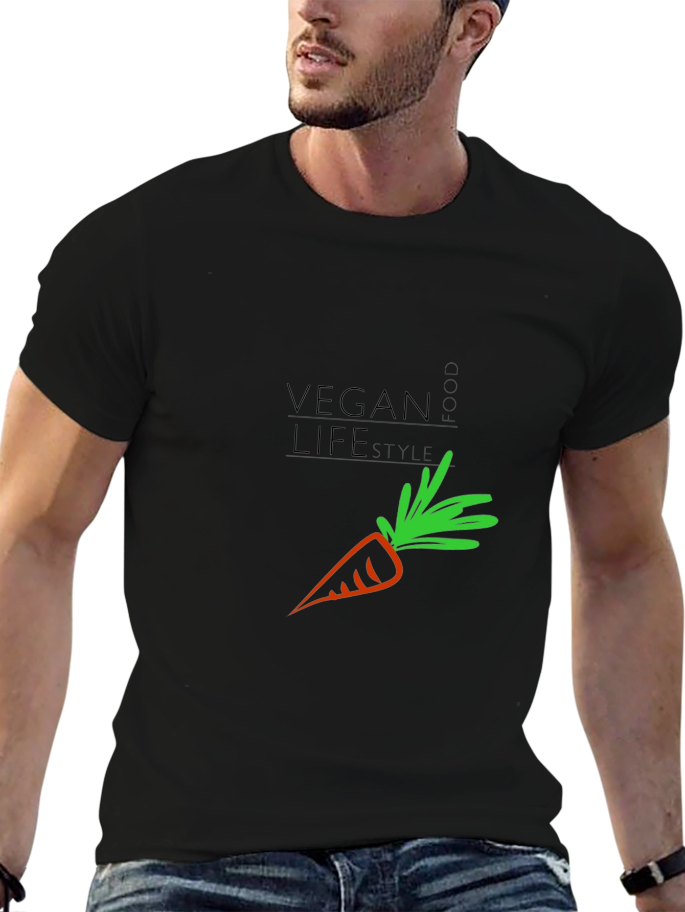 Vegan Lifestyle T-Shirt - Carrot Graphic Print