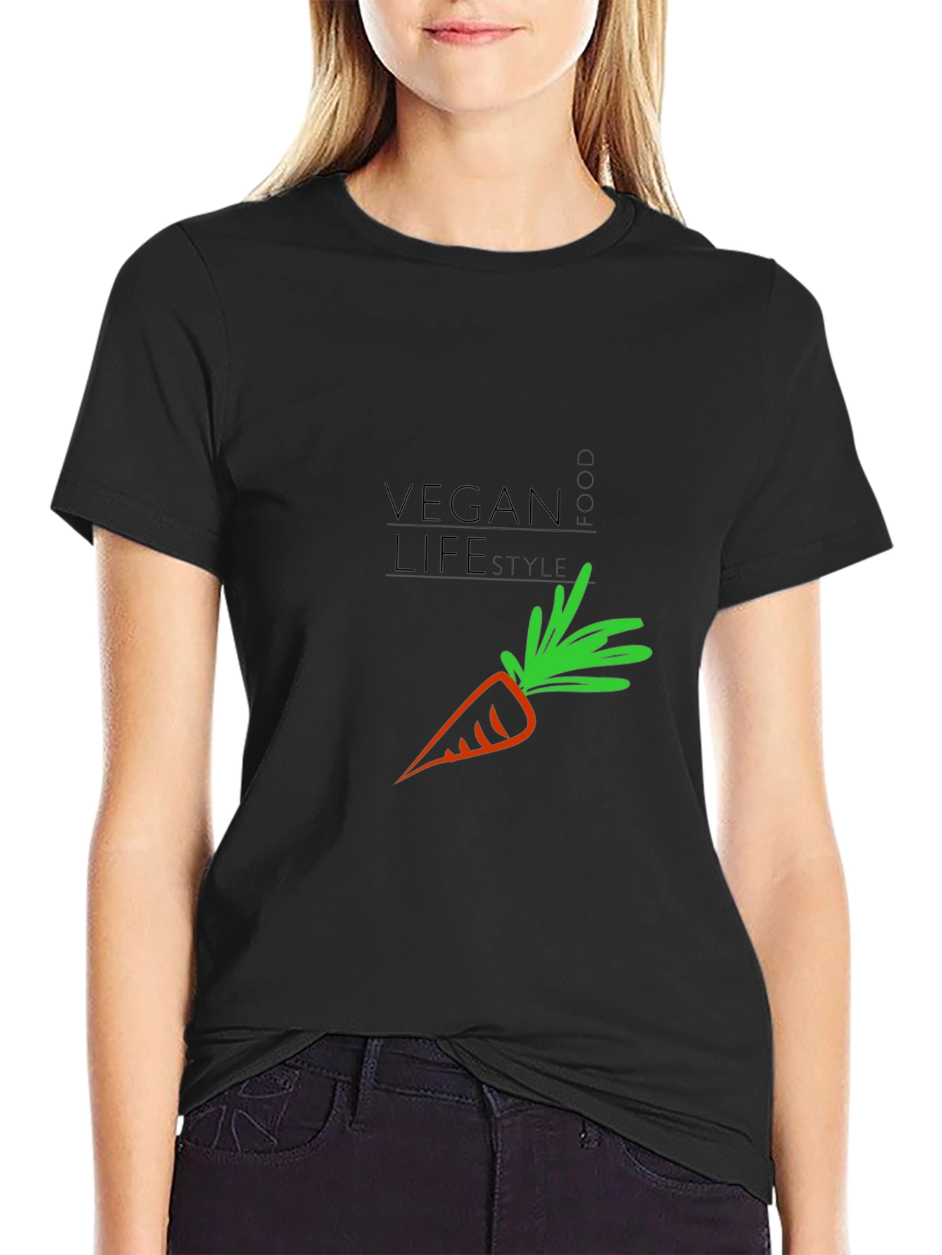 Vegan Lifestyle T-Shirt - Carrot Graphic Print