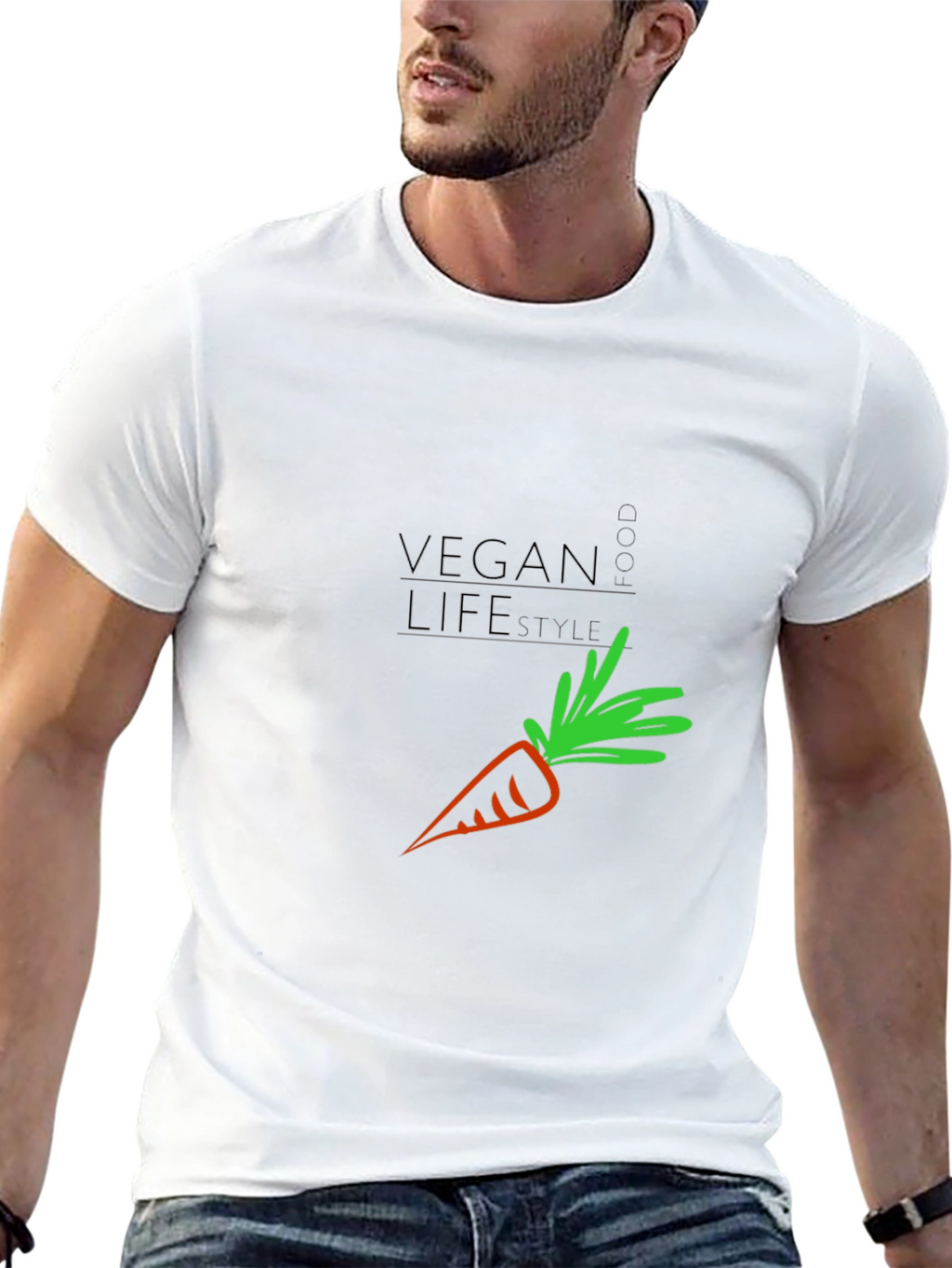 Vegan Lifestyle T-Shirt - Carrot Graphic Print