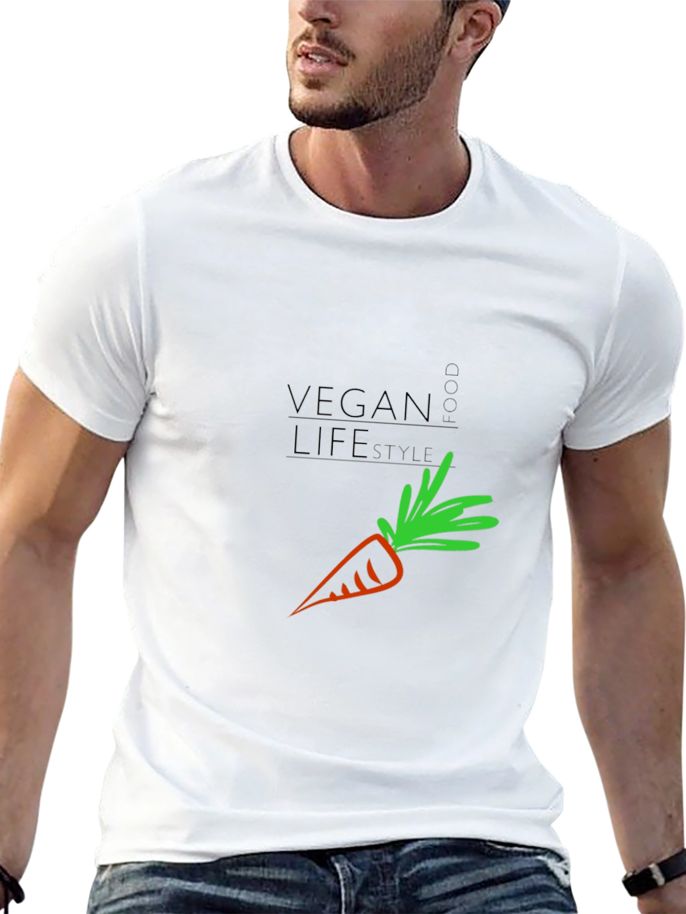 Vegan Lifestyle T-Shirt - Carrot Graphic Print