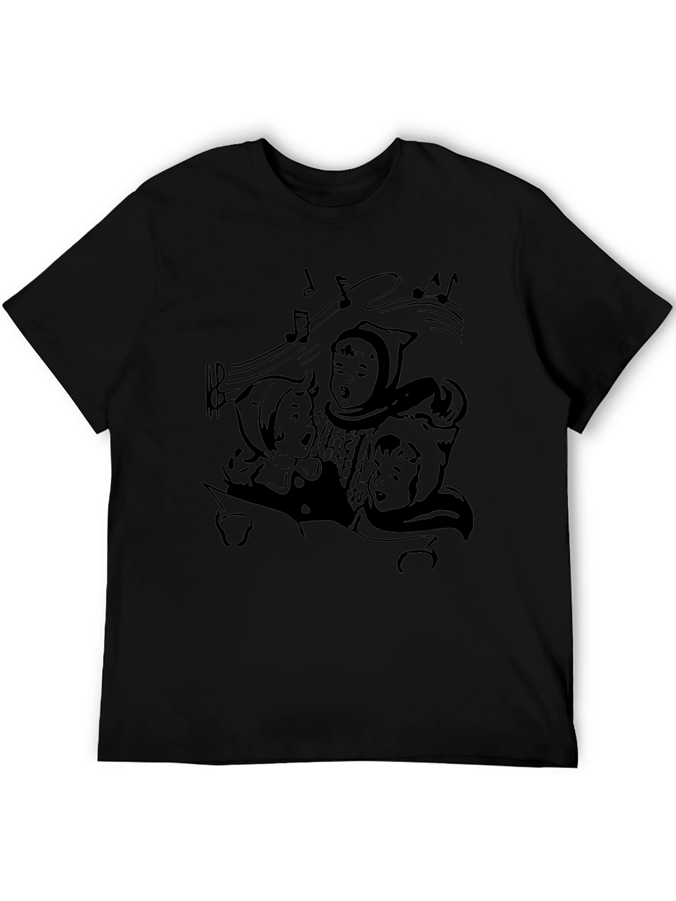 Vintage Carolers Graphic Black T-Shirt