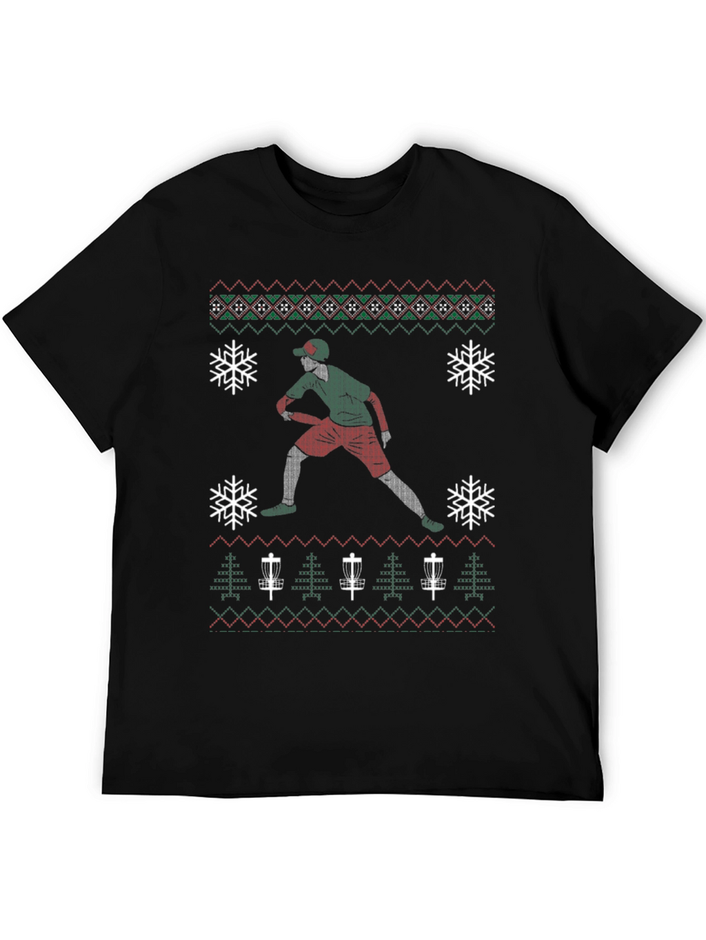 Disc Golf Ugly Christmas Sweater T-Shirt