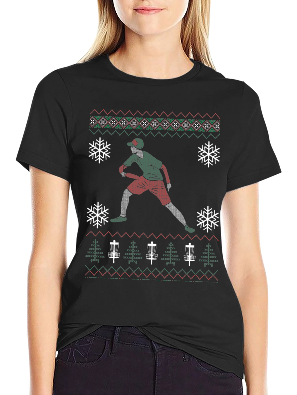 Disc Golf Ugly Christmas Sweater T-Shirt