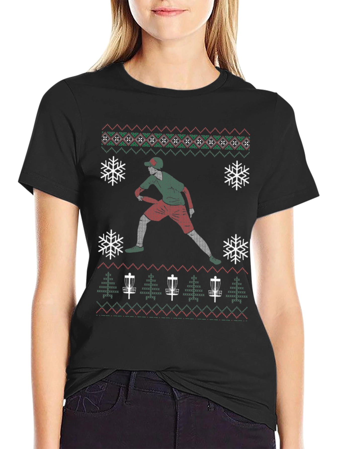 Disc Golf Ugly Christmas Sweater T-Shirt