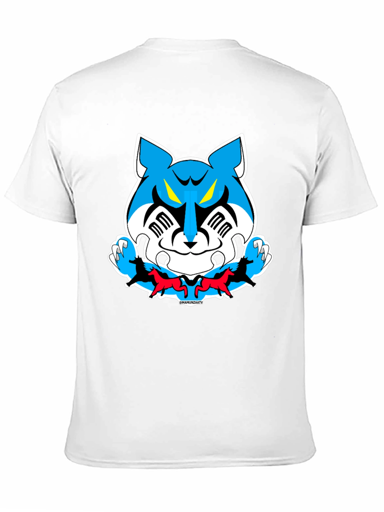 Cartoon Tiger Graphic Tee - Black