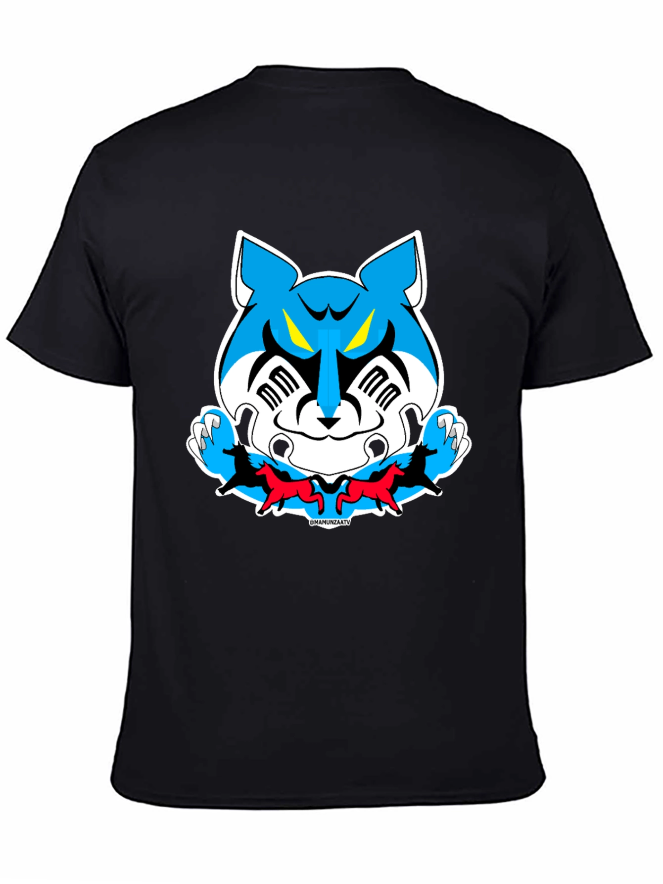 Cartoon Tiger Graphic Tee - Black