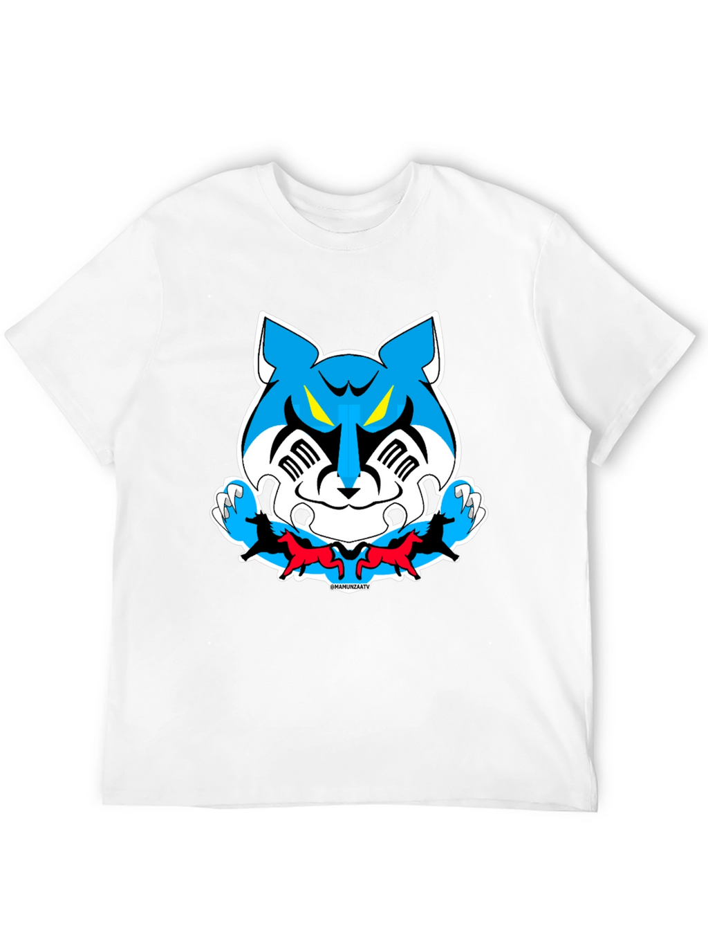 Cartoon Tiger Graphic Tee - Black