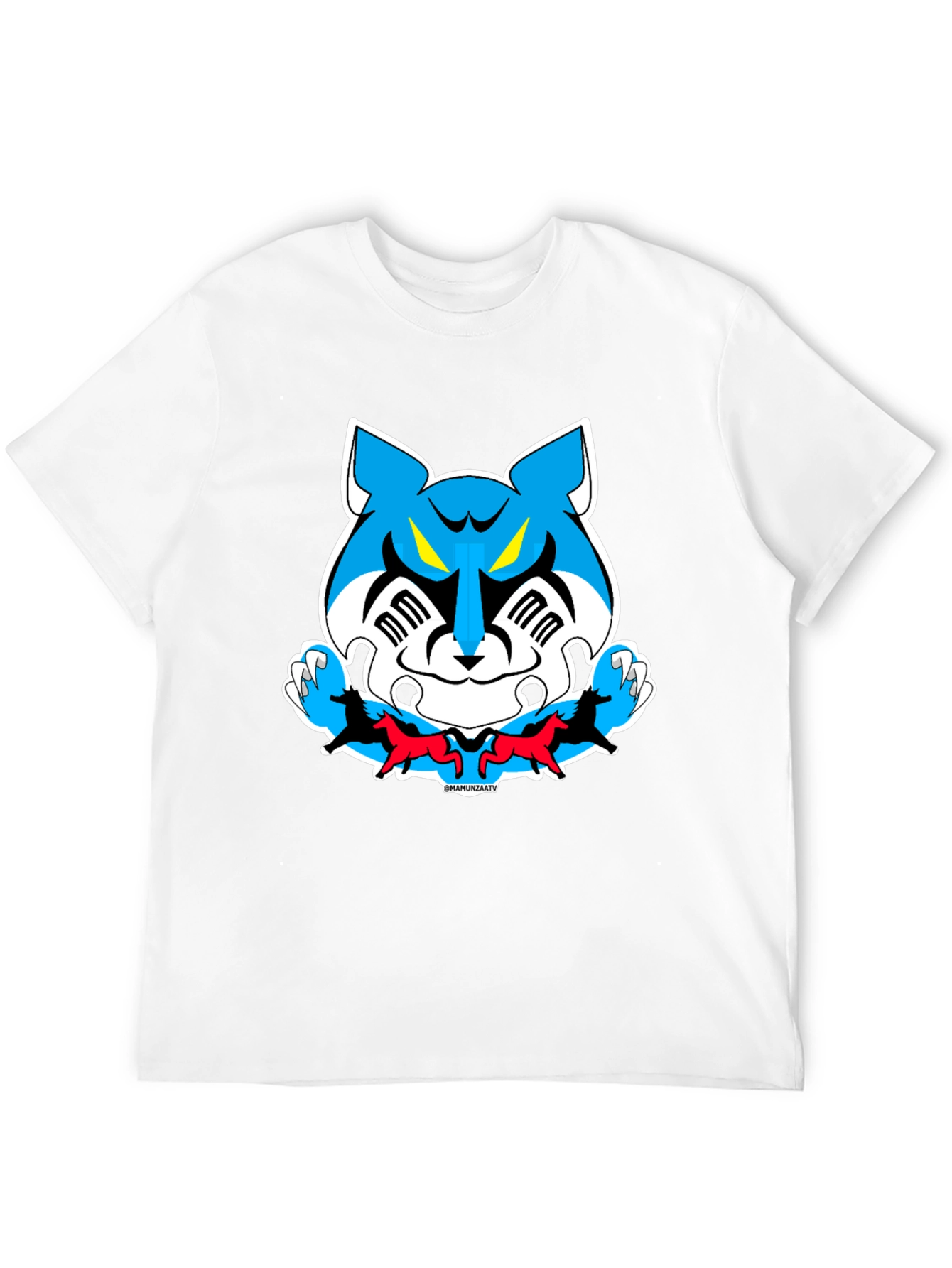 Cartoon Tiger Graphic Tee - Black